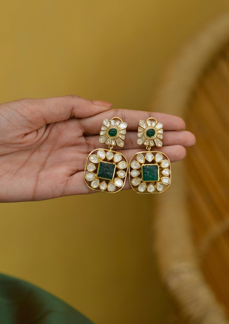 Buy Traditional South Indian Micron Plated Stud Earrings, Indian Earrings, Golden Indian Earrings, Bollywood Earrings, Afghani Earrings, Gifts ₹789.00